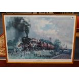 Print after Terence Cuneo and also two Chris Woods signed steam railway prints (3).
