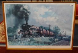 Print after Terence Cuneo and also two Chris Woods signed steam railway prints (3).