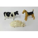 Beswick, Bull 'Claybury Leegwater', Beswick Terrier (cast iron) and Pig.