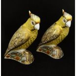 Two Royal Crown Derby paperweights, Citron Cockatoo (2)