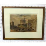 A set of four interior scenes lithographs of Windsor Castle, titles 'The East Corridor', 'The Queens