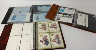 Stamps, a collection of loose pages of World stamps, some cigarette cards, together