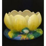 Clarice Cliff, water lily centre piece, height 13cm.