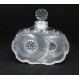 Lalique, perfume bottle, two flowers.