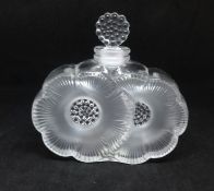 Lalique, perfume bottle, two flowers.