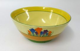 Clarice Cliff, Crocus patterned bowl, diameter 21cm.