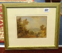 E.Daniels, a 19th Century watercolour, signed, 'Church Landscape', 14cm x 18cm.