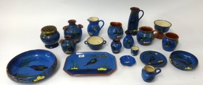 A collection of Longpark and other Torquay ware.