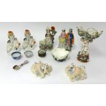 A mixed lot of porcelain, miniature Chinese plates, silver plated spoons etc.