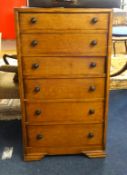 An oak chest fitted with six drawers, width 60cm.