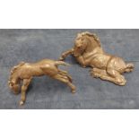 Meissen, red clay horse sculptures (2).