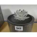 Swarovski, leaf candlestick holder, boxed.