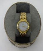 A 9ct gold plated gents Citizen gilt dress watch, Eco-Drive, boxed.