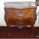 A 19th Century French style bombe chest with marble top, gilt mounts and fitted with