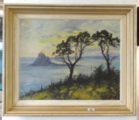 Ernest Knight (1915-1995), oil on canvas, signed, 'St Michael's Mount, Cornwall', 40cm x 50cm.