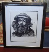 Robert Lenkiewicz (1941-2002), signed print 'Diogenes/Early Drawing', No.82/250.