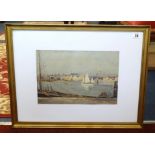 Charles Ayres Simmons, signed 'Ayres Simmons' watercolour 'Stonehouse Bridge' (Plymouth), 24cm x