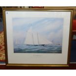 Tim Thompson, signed print 'The Americas Cup', overall size including frame 66cm x 75cm.