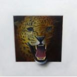 Alan Weston (current artist and illustrator based in Cornwall), oil on canvas 'Leopard', signed,