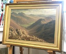 Arthur Blamires, oil on board 'Scaffell Range Yewbarrow and Mosedale from Pillar',