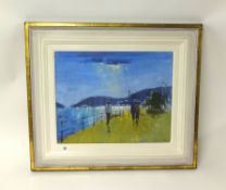 Tina Morgan (born Devon, 1952), oil on canvas, signed, 'Sunlight on Embankment', 40cm x 50cm.