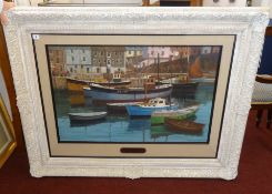 Peter MacDonough Wood (1914-1982), 'Boats at Mevagissey', signed bottom right, signed and