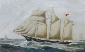 Reuben Chappell (1870-1940), signed watercolour, 'Mary Jane of Chester', 33cm x 53cm (this ship is