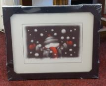 Doug Hyde, postcard signed and titled 'Let It Snow', 14cm x 19cm.