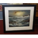 Allan Morgan (born 1952), original oil, 'Stormy Seas', signed, 50cm x 60cm.