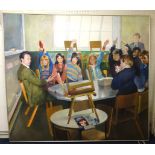 Robert Lenkiewicz (1941-2002), large oil on canvas, Ilfracombe School, approx 203cm x 210cm, Project