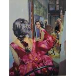 Robert Lenkiewicz (1941-2002), signed silk screen print, 'The Painter with Anna, Rear View,