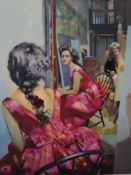 Robert Lenkiewicz (1941-2002), signed silk screen print, 'The Painter with Anna, Rear View,