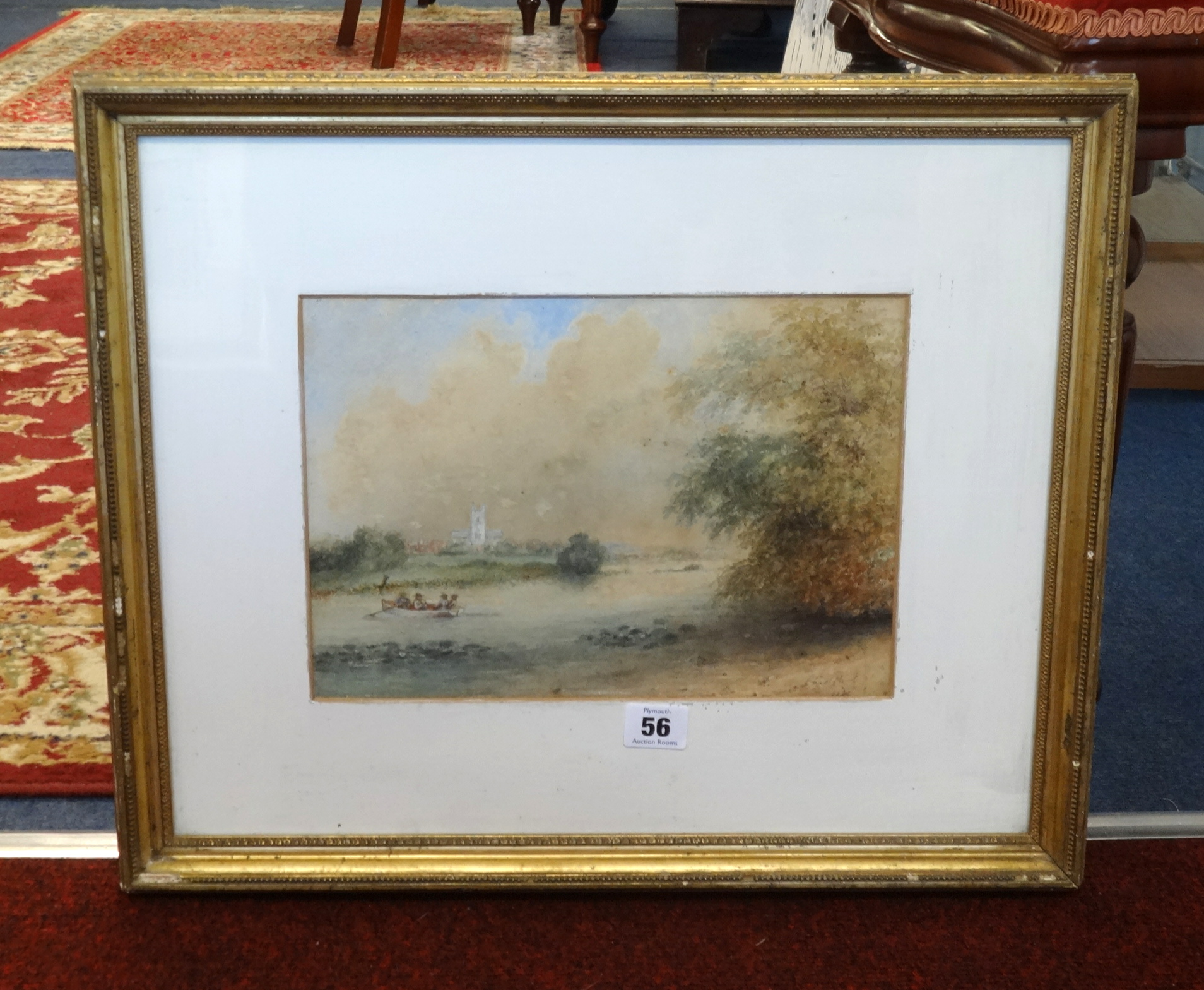 A 19th Century watercolour, indistinctly signed, English School 'River Scene', 20cm x 29cm.