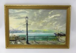 William Hawton (Plymouth Artist), 'The Barbican'. oil on board, signed.