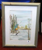 Anthony Haynes, watercolour 'Kingfisher', 34cm x 24cm.