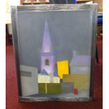 M.Hanny (Plymouth Artist), acrylic on canvas 'Charles Church, Cold Day' 50cm x 39cm and 'Charles