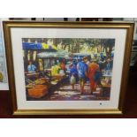 Anthony Orme, giclee print 'French Market' edition 13/100, 55cm x 45cm.