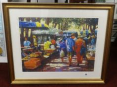 Anthony Orme, giclee print 'French Market' edition 13/100, 55cm x 45cm.