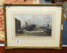 John Linton Chapman (Born 1946), watercolour, signed, 'No.8 Dock, Manchester', 17cm x 29cm.