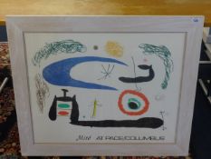 Miro, poster 'At Pace, Columbus', 60cm x 76cm, framed.