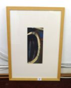 Jo Lanyon, mixed media, signed and titled verso, 'Left Turn 2001', 11cm x 28cm.