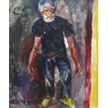 Fred Yates (1922-2008) , oil on canvas, Self Portrait, 'Just Me 2006', 40cm x 40cm.