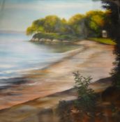 Sue Wills (Contemporary Plymouth artist), oil on canvas 'Mount Edgcumbe' (a large rolled canvas