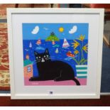 Arth Lawr, original acrylic 'The Cat of Marazion 2018', 30cm x 30cm, Provenance, direct from the