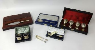 A mixed lot comprising a boxed silver Jubilee spoon of apostle style with cathedral finial paste,