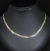A 9ct gold fancy link Figaro style chain stamped '375', length 20inches approx 20gms with