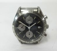 Omega, Speedmaster, a gents stainless steel automatic Date Chronograph wristwatch with red box,