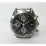 Omega, Speedmaster, a gents stainless steel automatic Date Chronograph wristwatch with red box,