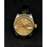 Rolex Datejust, a ladies steel and gold bracelet watch with signature dial with diamond dot hour