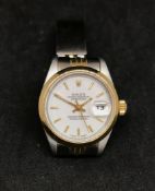 Rolex, Oyster Perpetual Datejust, a ladies steel and gold wristwatch.